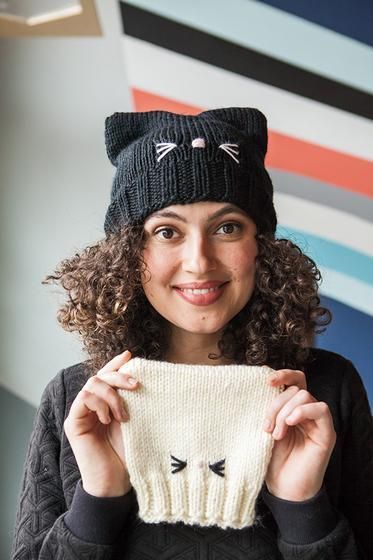 gorro tejido orejas de gato