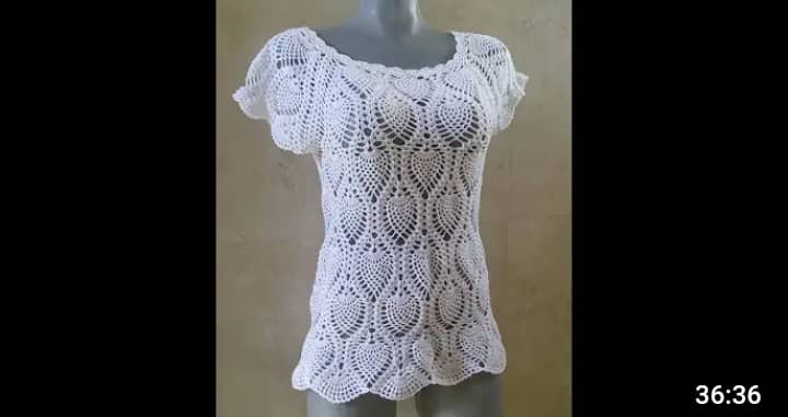 Como tejer blusa con patron de piñas - Tejidos Paso a Paso
